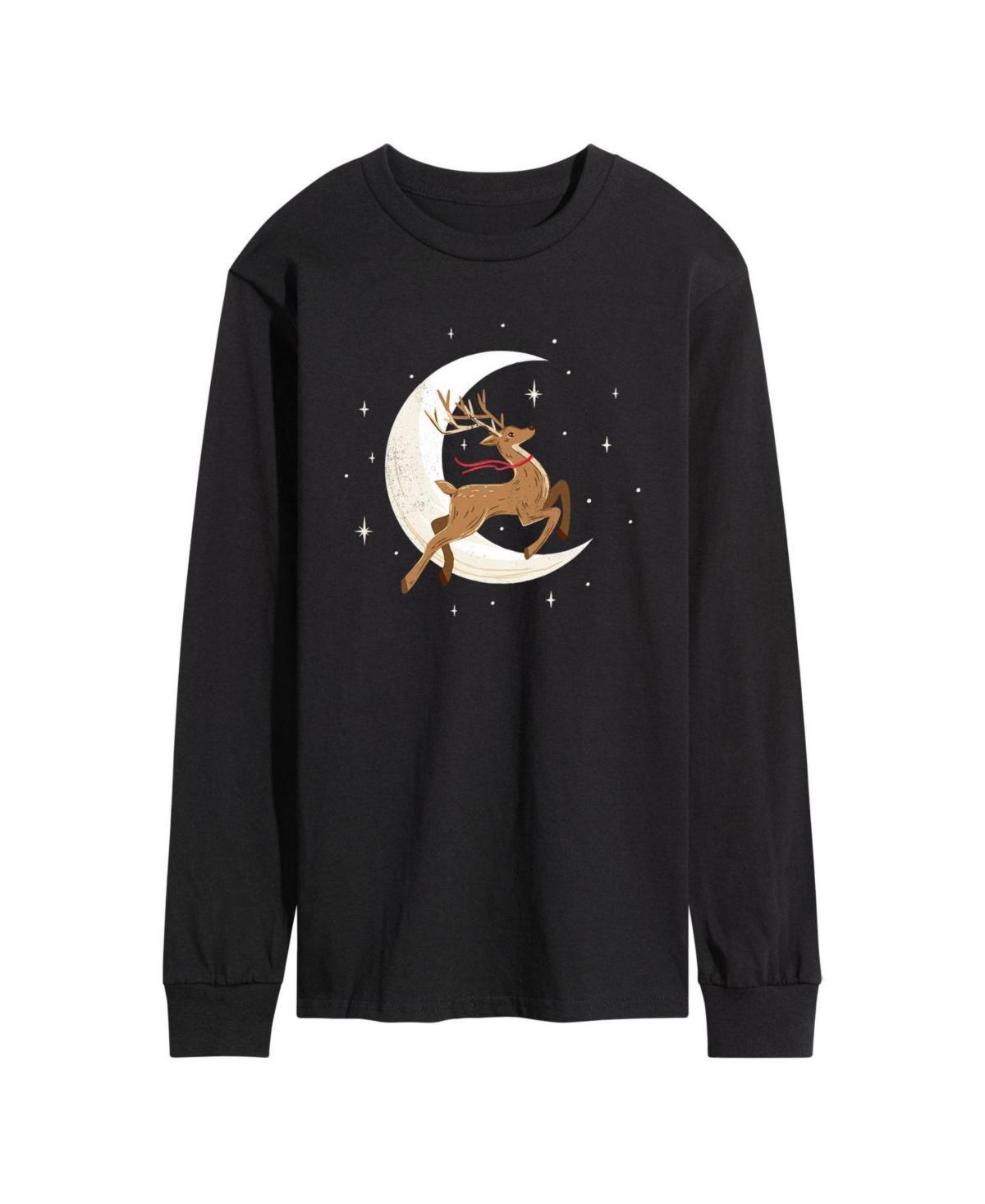 Mens Reindeer Moon Long Sleeve Tee Black Product Image