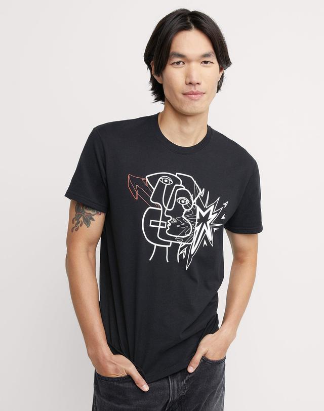 Hanes Mens Cotton Graphic T-Shirt, Graffiti Black M Product Image