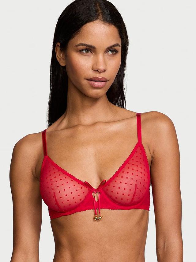 Jingle Bells Mesh Unlined Demi Bra Product Image