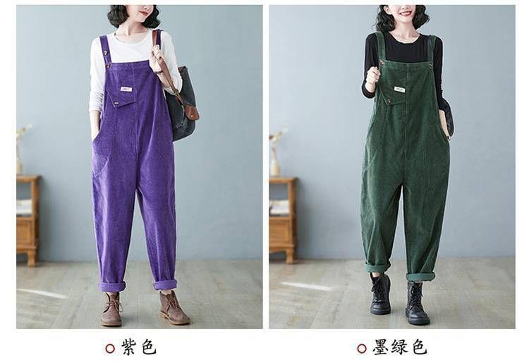 Corduroy Loose Fit Jumpsuit Product Image