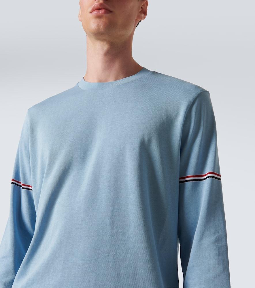 THOM BROWNE Rwb Stripe Cotton Top In Blue Product Image