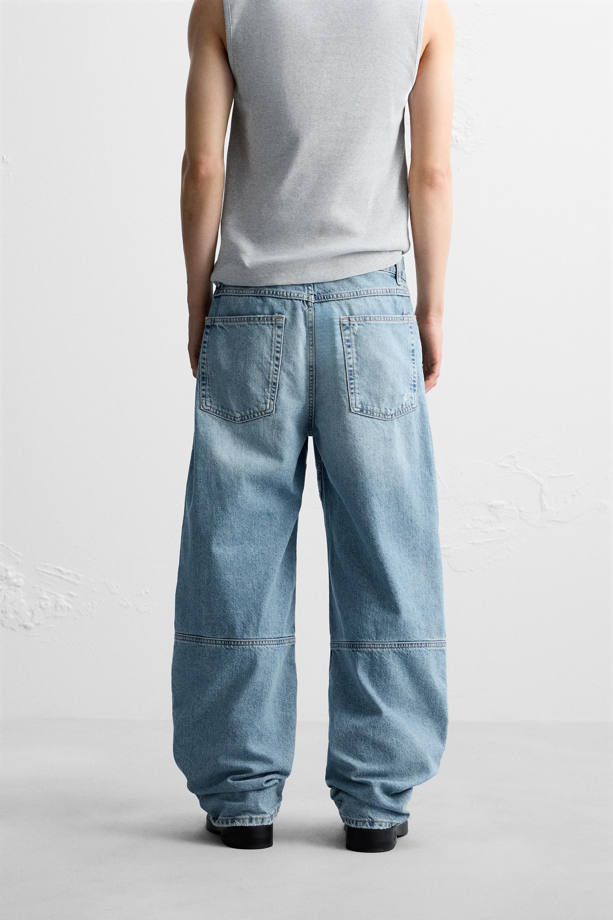 BARREL FIT JEANS WITH SEAMS Product Image