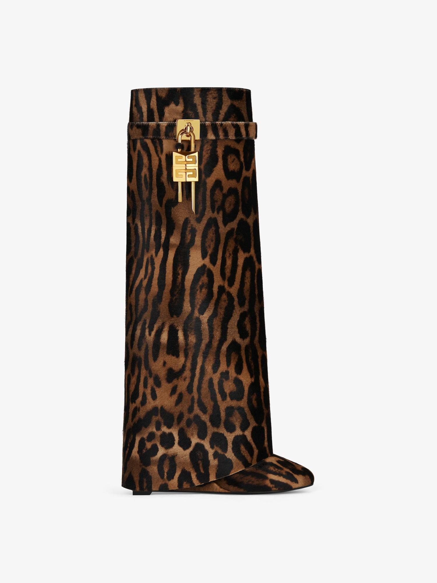 Shark Lock boots in leopard print haircalf Product Image