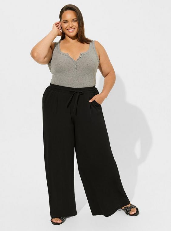 High-Rise Wide-Leg Pull-On Wide Leg Washable Gauze Pant Product Image