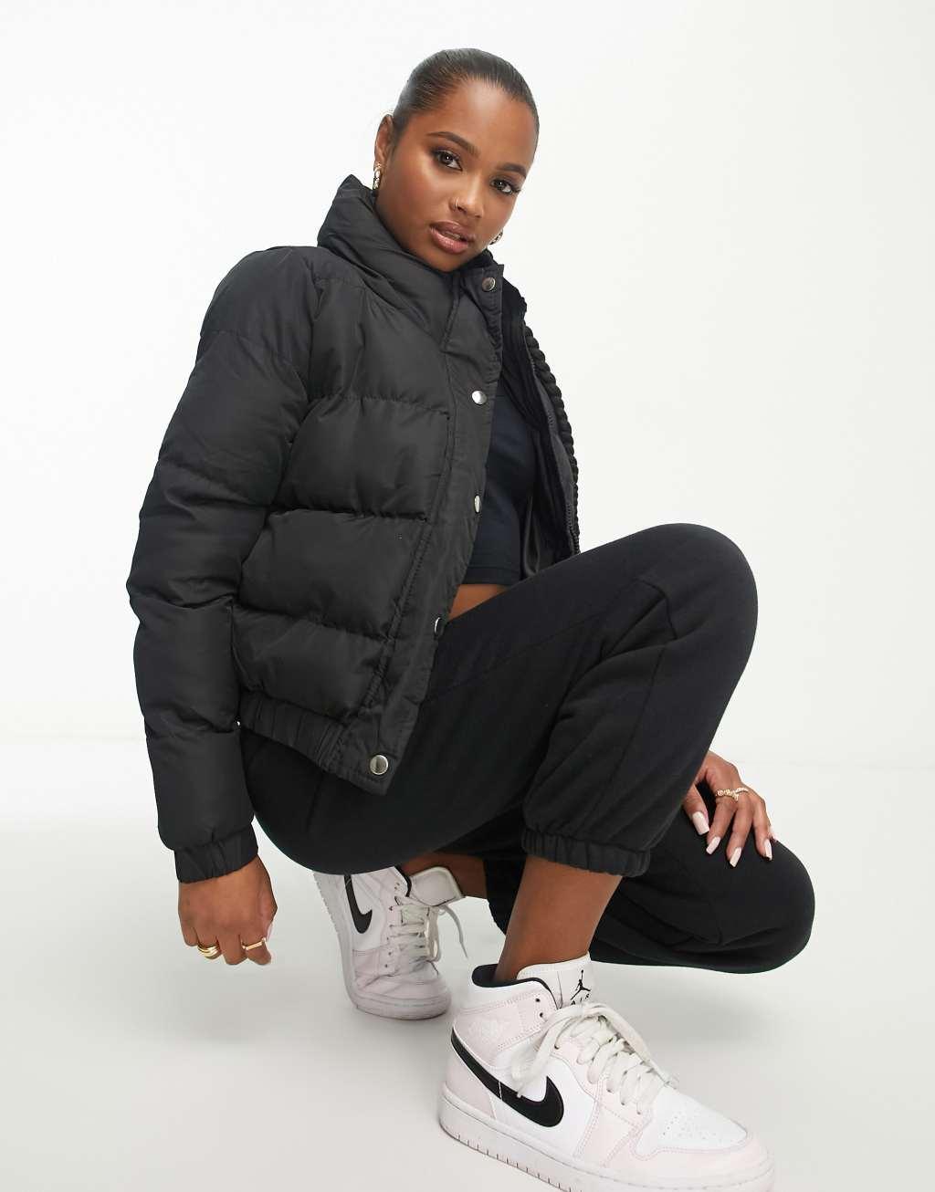 Brave Soul Petite puffer jacket in black product image