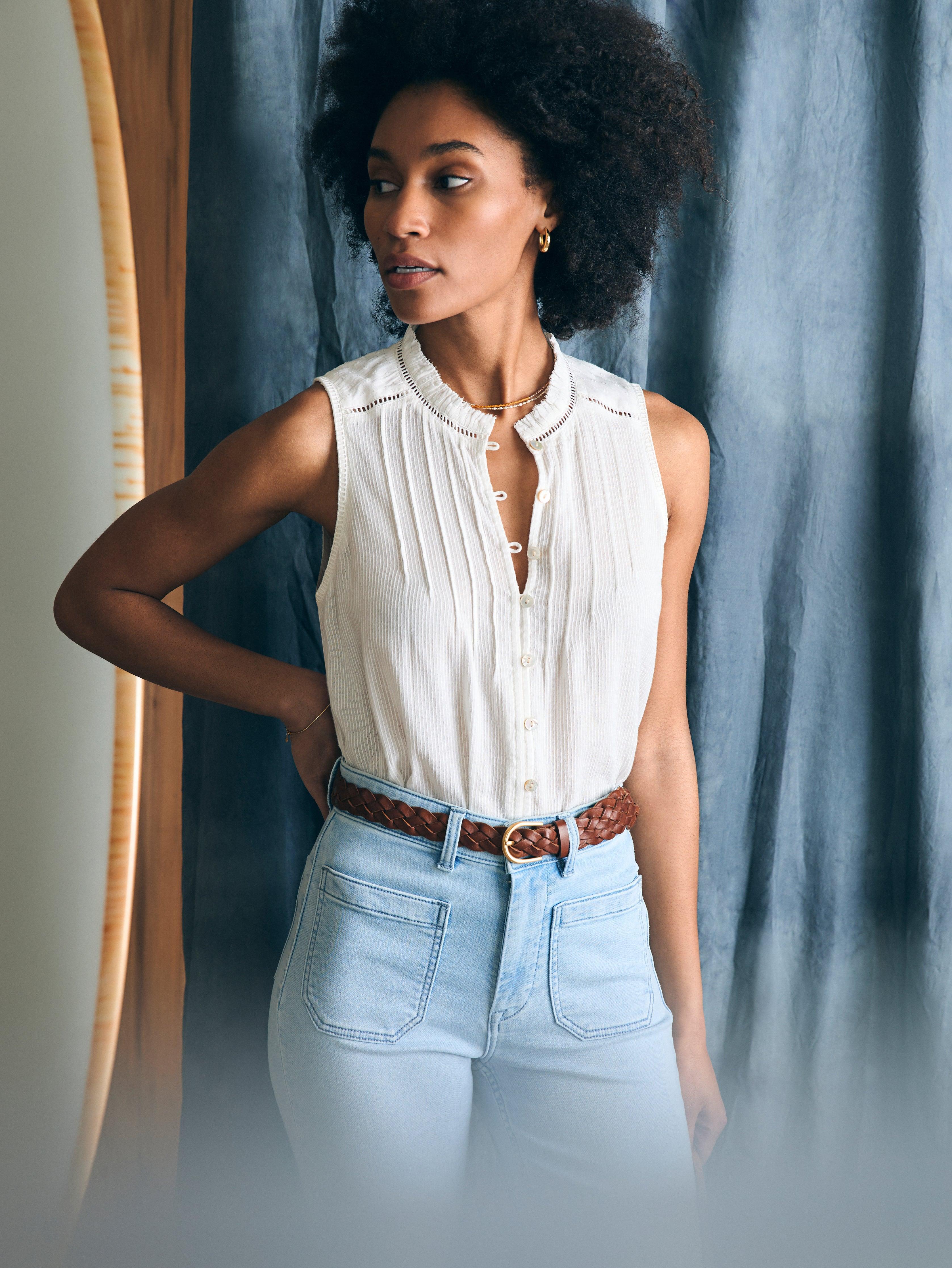 Willa Sleeveless Top - White Product Image