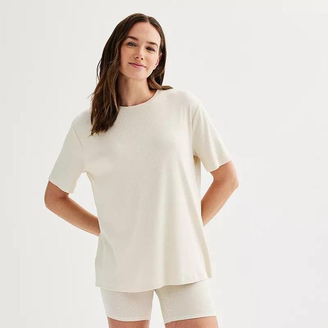 Womens Sonoma Goods For Life Ribbed Pajama Tee Product Image