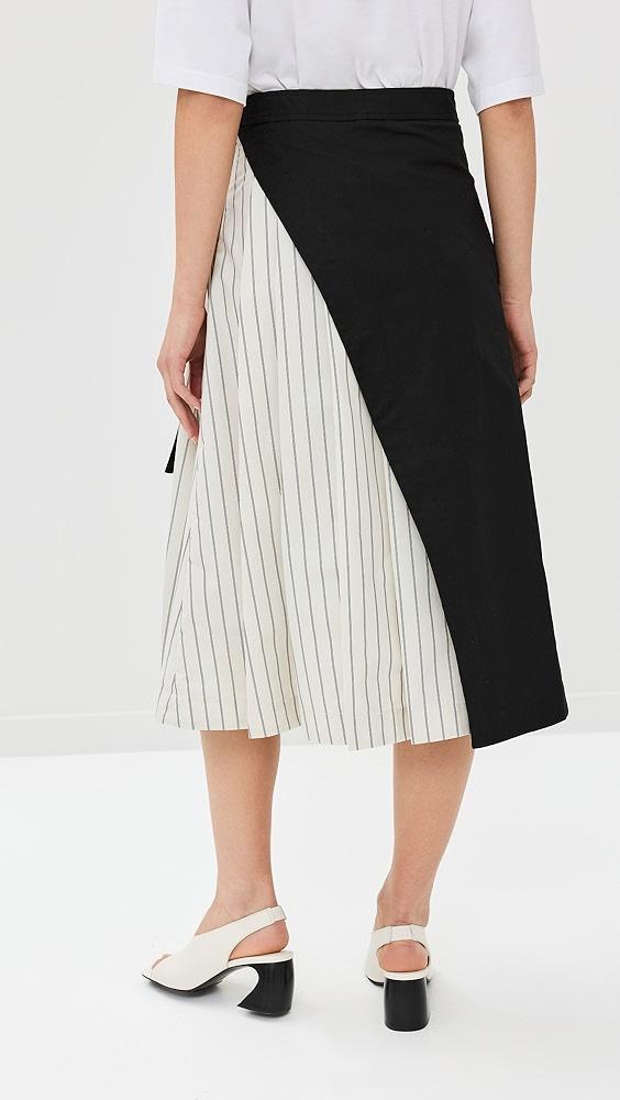 3.1 Phillip Lim Wrap Skirt With Pleated Poplin Combo | Shopbop Product Image