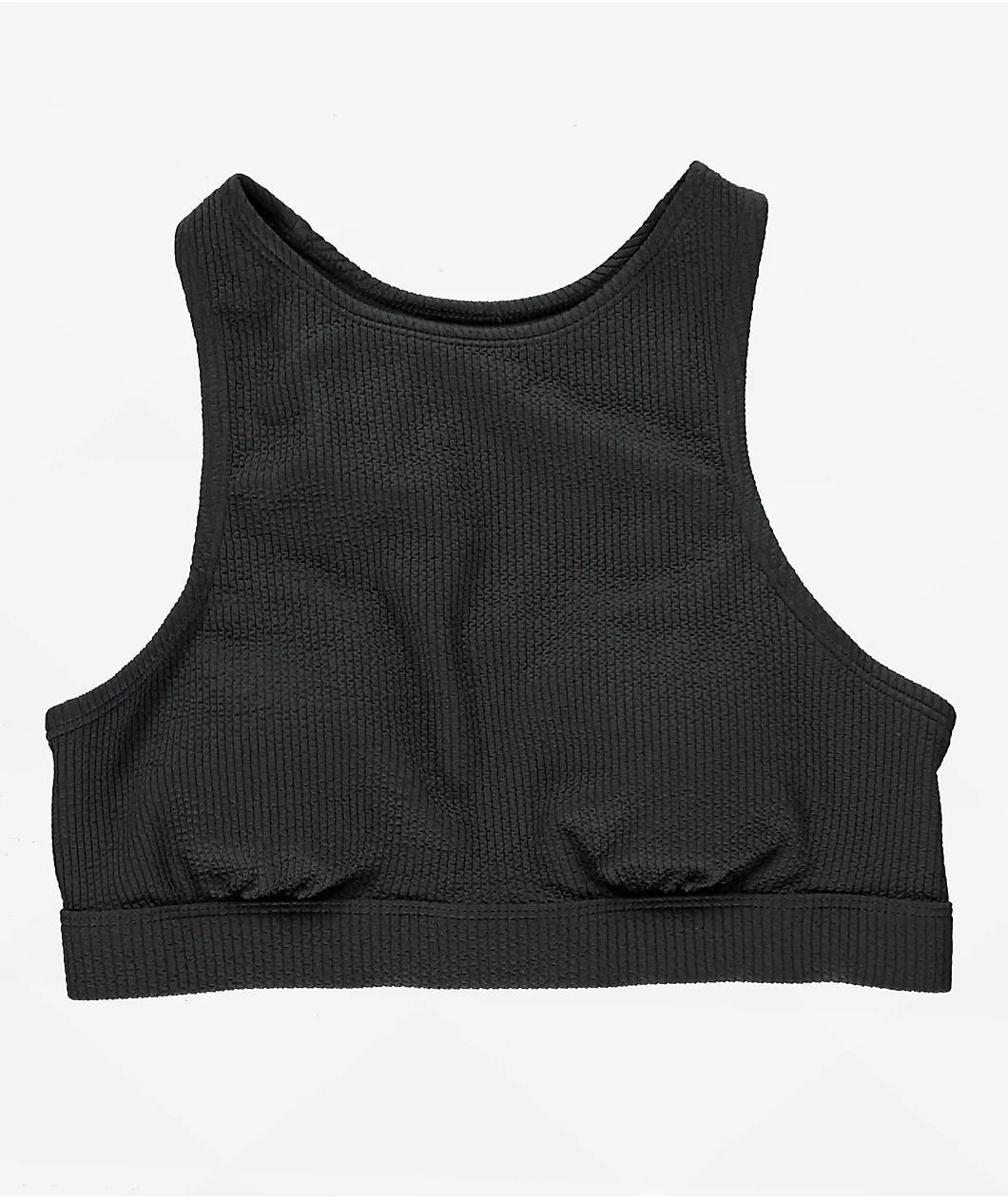 Nike Elevated Essential High Neck Black Bikini Top Product Image