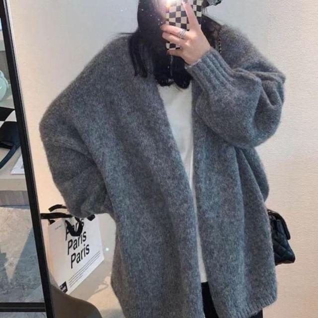 Plain Oversized Cardigan Product Image