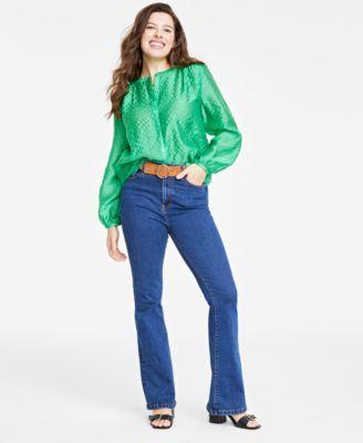 On 34th Womens Solid Seersucker Shirt, Created for Macys Product Image