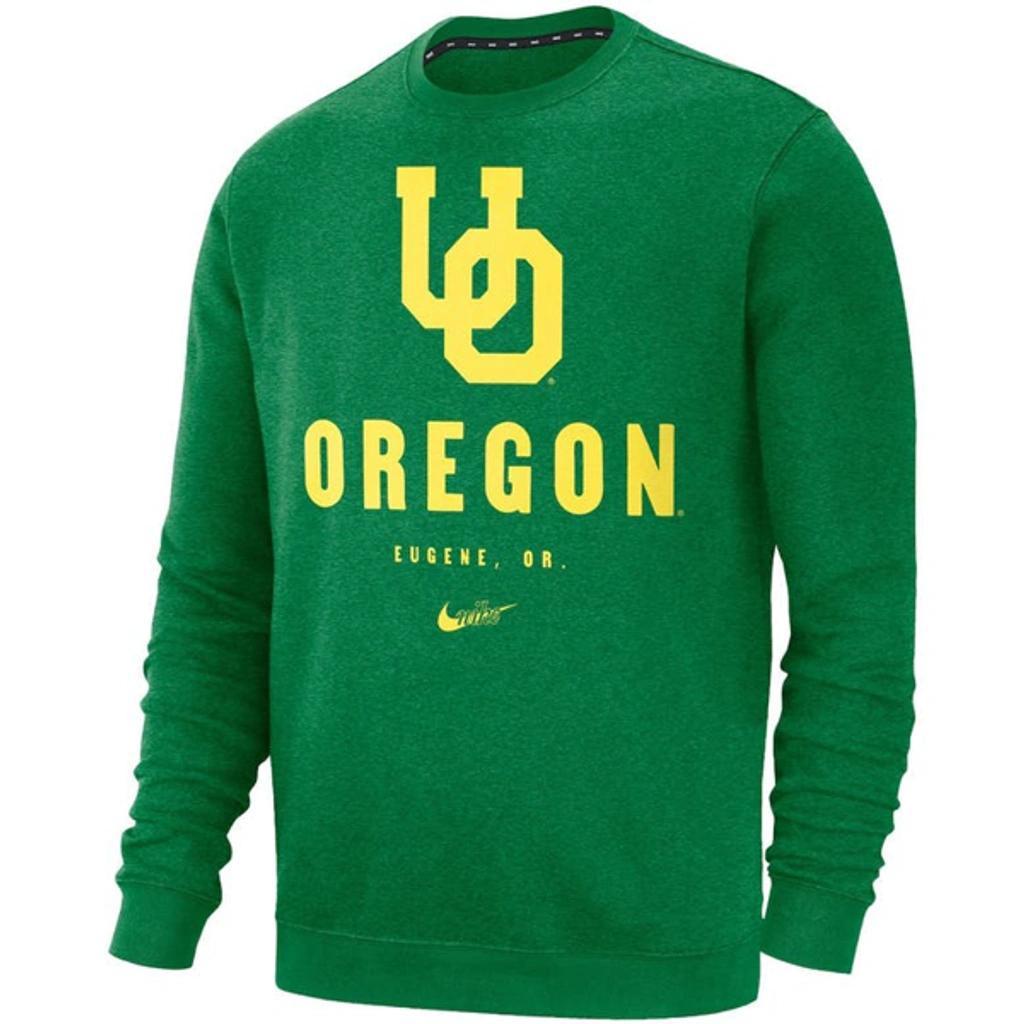 NIKE Green Oregon Ducks Vault Stack Club Fleece Pullover Sweatshirt Product Image