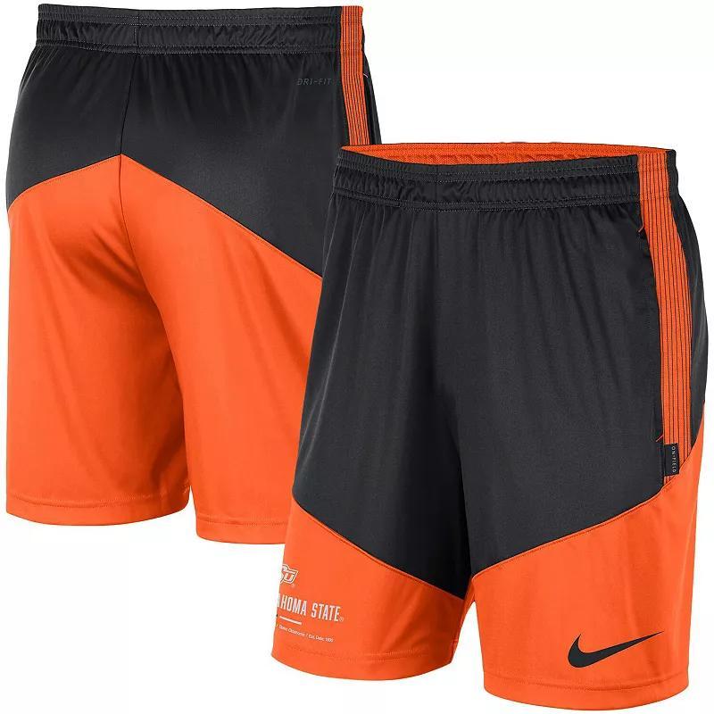 Mens Nike /Orange Oklahoma State Cowboys Team Performance Knit Shorts Product Image