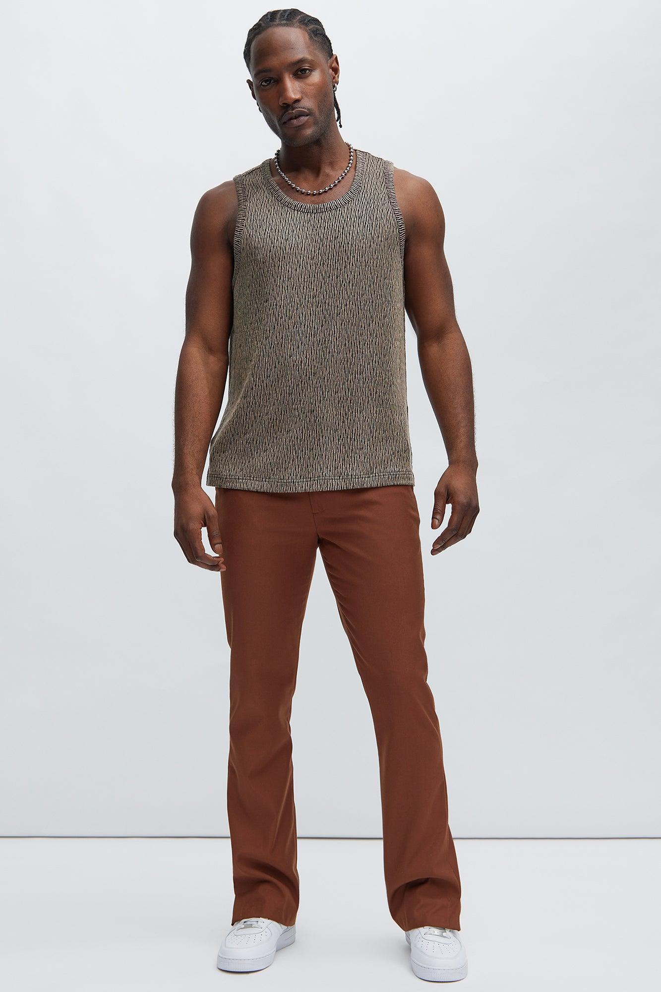 Leon Textured Tank - Taupe/combo Product Image