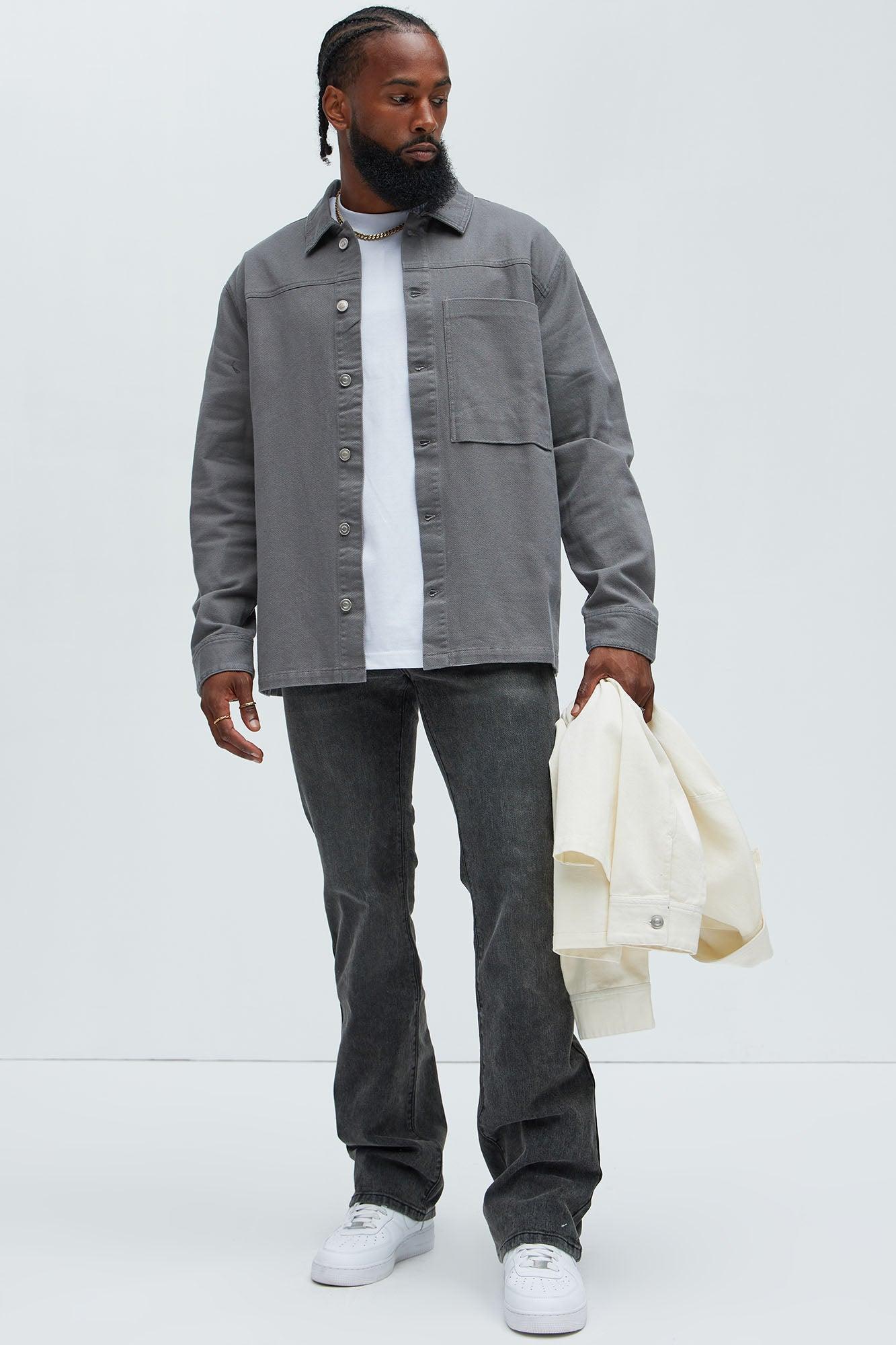 Yorktown Twill Overshirt - Grey Product Image