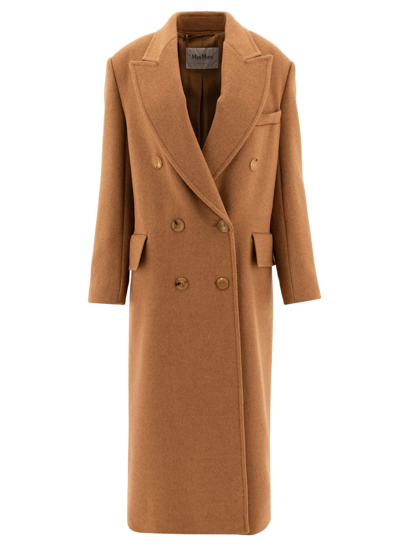 MAX MARA Caronte Camel Double Breasted Long Coat Product Image