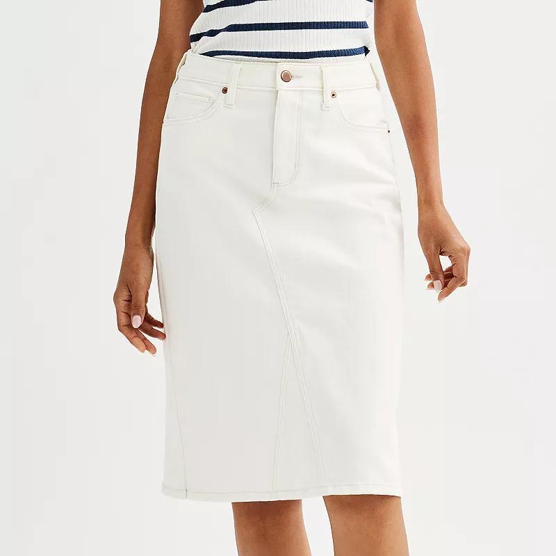 Womens Sonoma Goods For Life Jean Skirt White Product Image