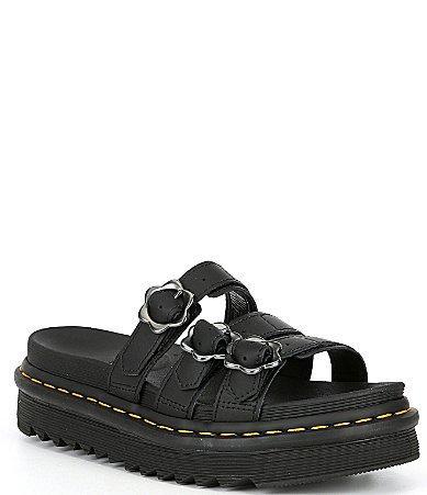 Dr. Martens Blaire Slide Flower Buckle Detail Platform Sandals Product Image