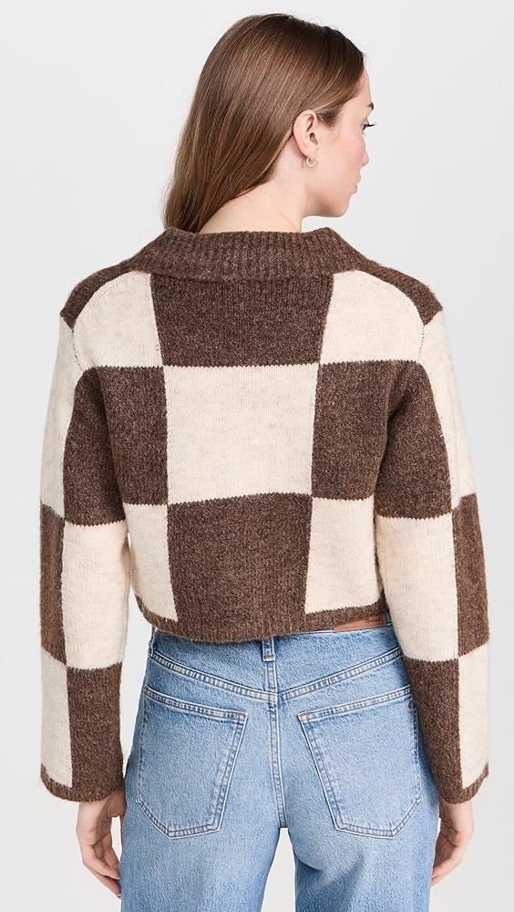 Moon River Collar Checkered Sweater | Shopbop Product Image