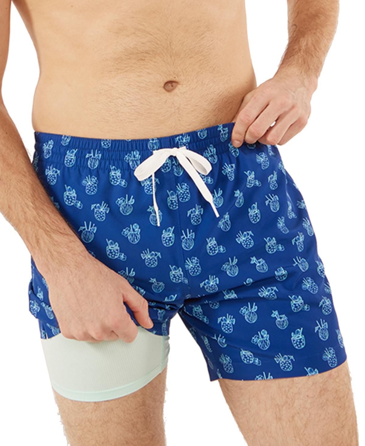 Chubbies Mens The Coladas Quick-Dry 5-1/2 Swim Trunks with Boxer-Brief Liner Product Image