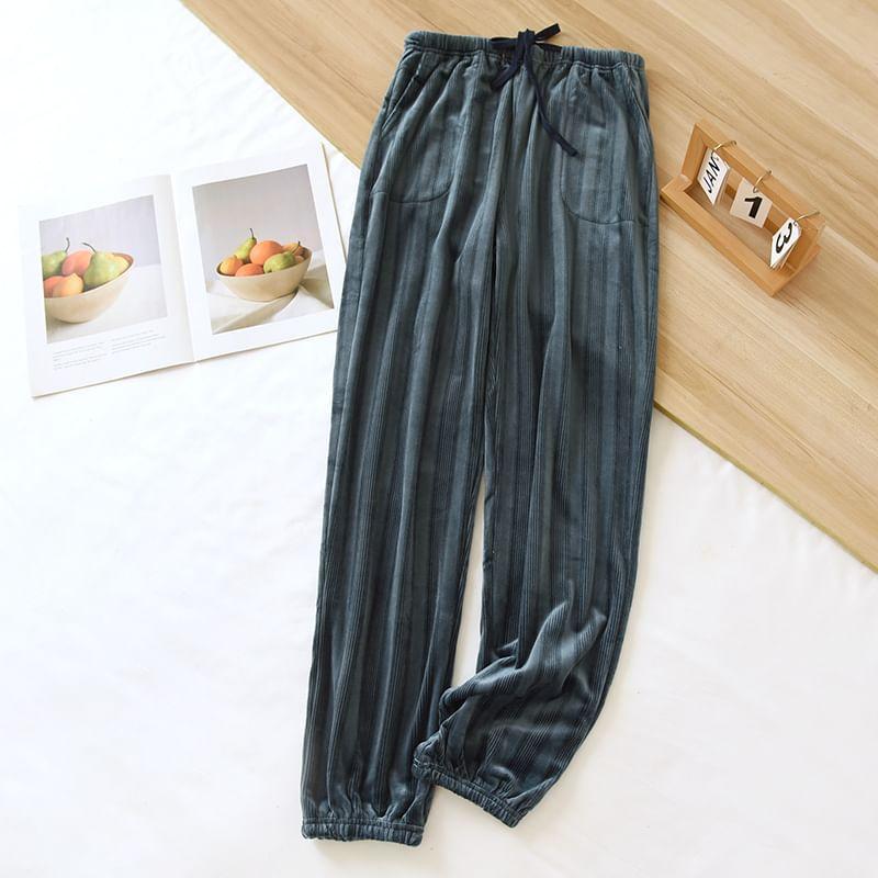 Couple Matching Drawstring Waist Striped Pajama Pants (Various Designs) Product Image