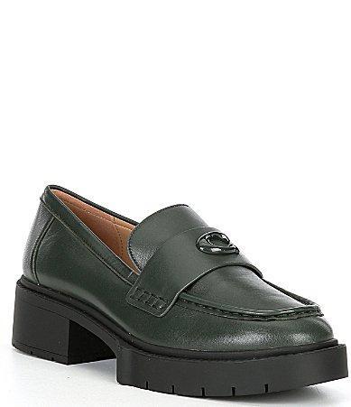 Womens Leah Leather Lug-Sole Loafers Product Image