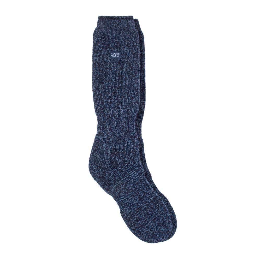 Always Warm by Heat Holders Mens Warmest Long Twist Crew Socks - Navy 7-12 Product Image