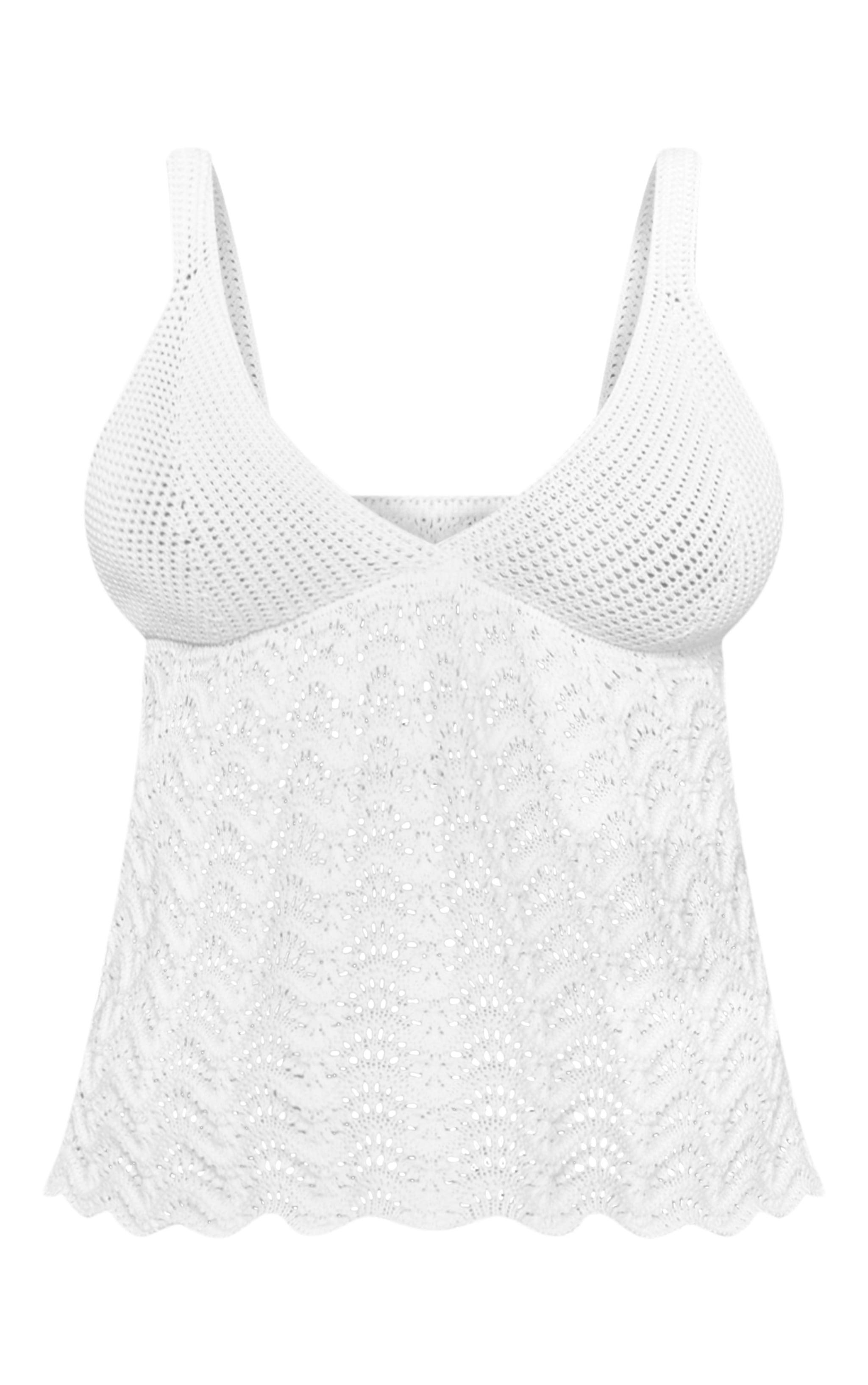 Maternity White Knit Cami Strap Long Top Product Image