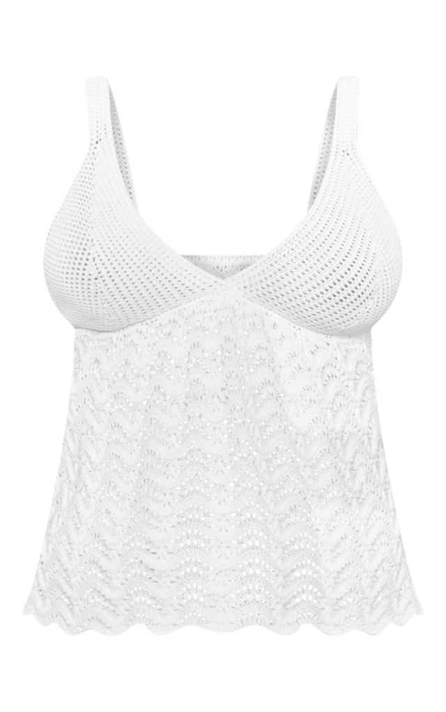 Maternity White Knit Cami Strap Long Top Product Image