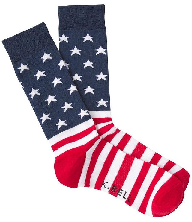 K. Bell Novelty American Flag Crew Socks Product Image