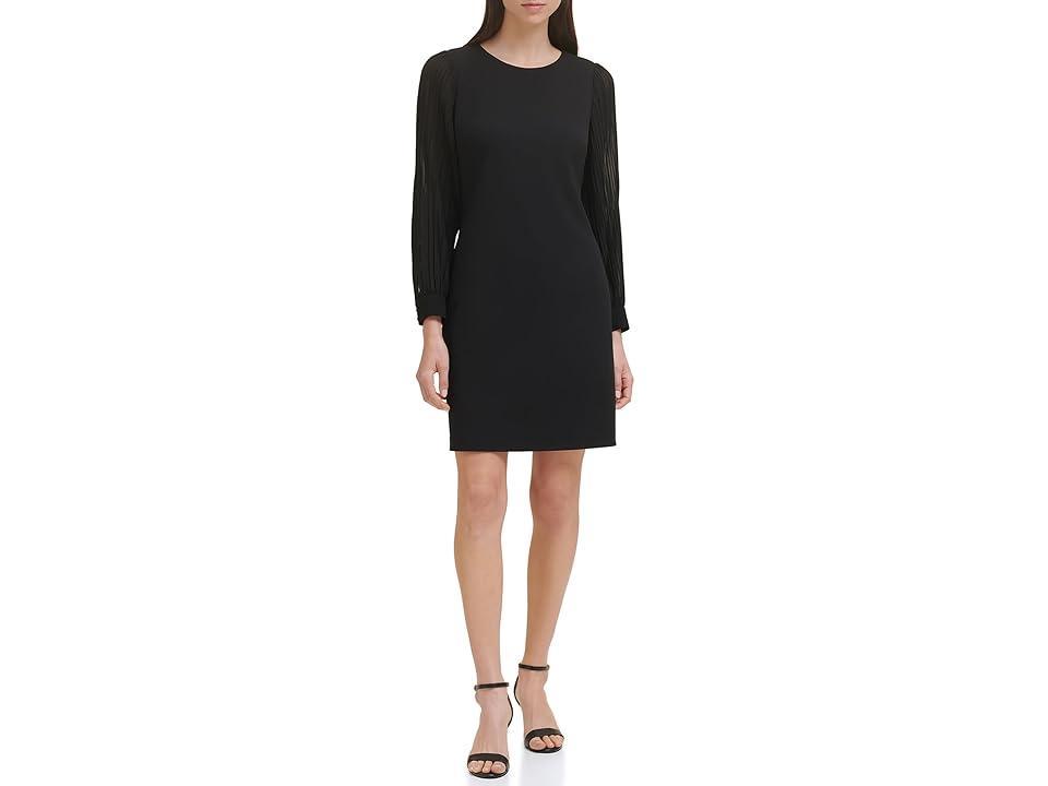 Tommy Hilfiger Round Neck Long Sleeve Sheath Dress Product Image