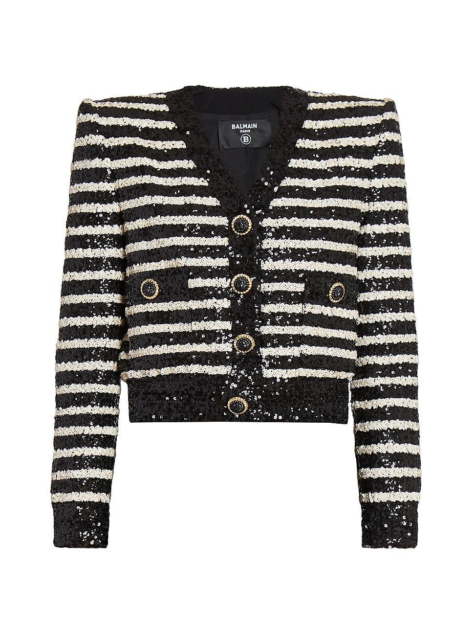 Womens Sequined Stripe Jacket Product Image