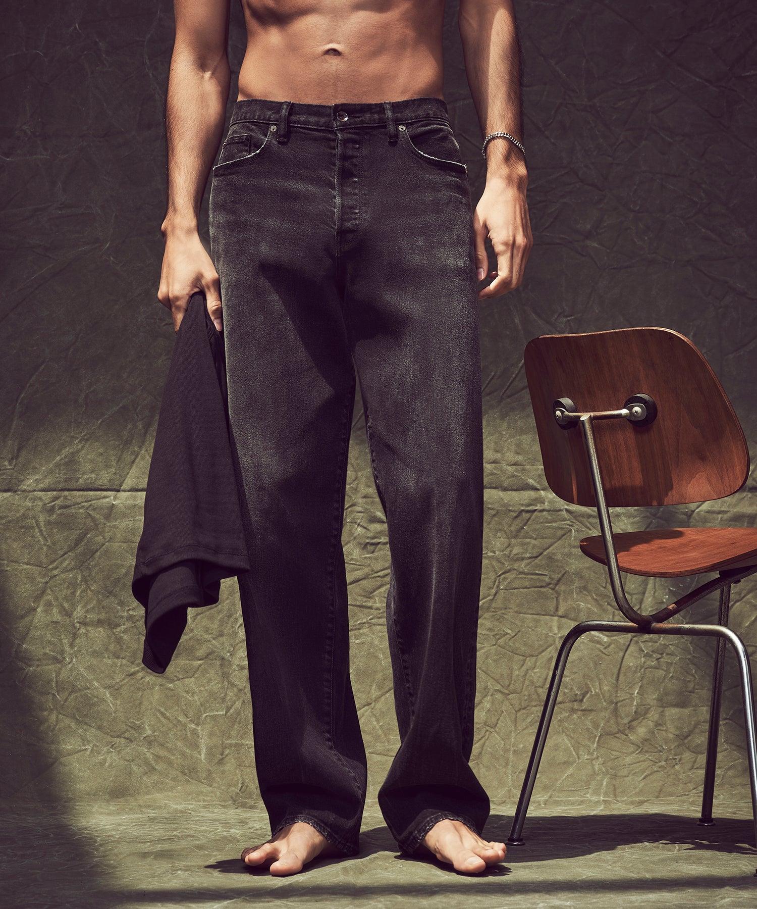 Relaxed Selvedge Jean in Black Worn Wash Product Image