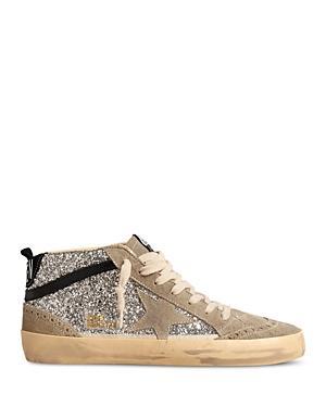 Golden Goose Womens Mid Star Glitter Mid Top Sneakers Product Image