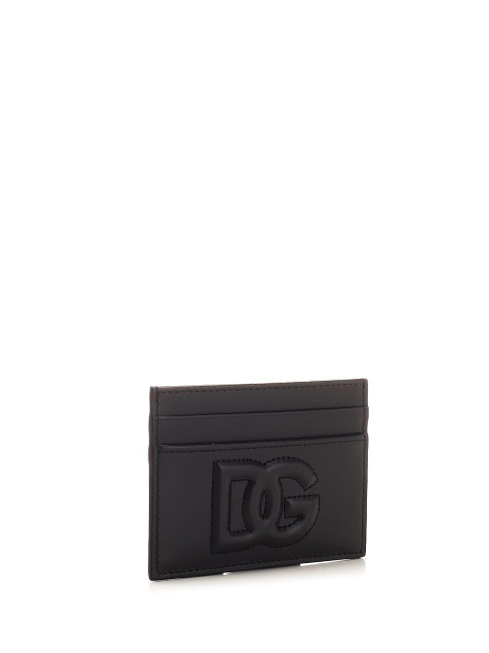 DOLCE & GABBANA Dg Logo Leather Card Case In Black Product Image