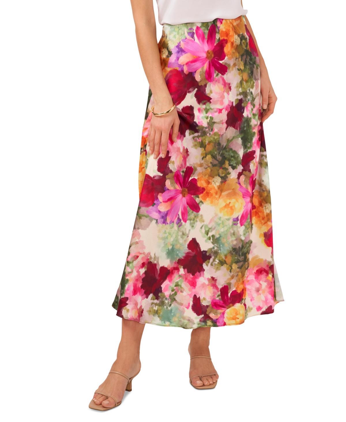 Women's Floral-Print Pull-On A-Line Midi Skirt product image