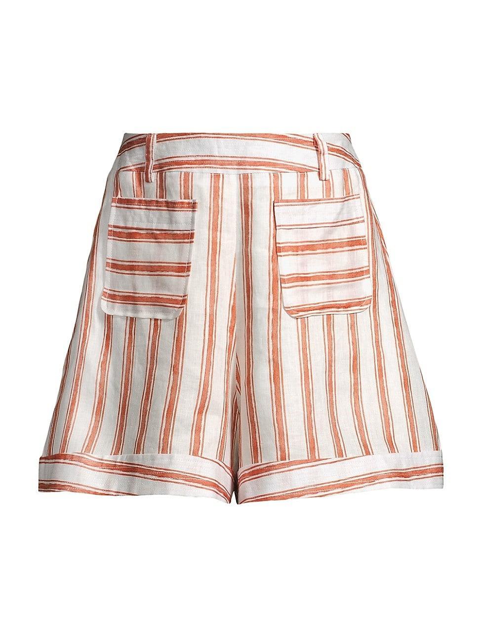 Womens Ludo Striped Linen Wide-Leg Shorts Product Image