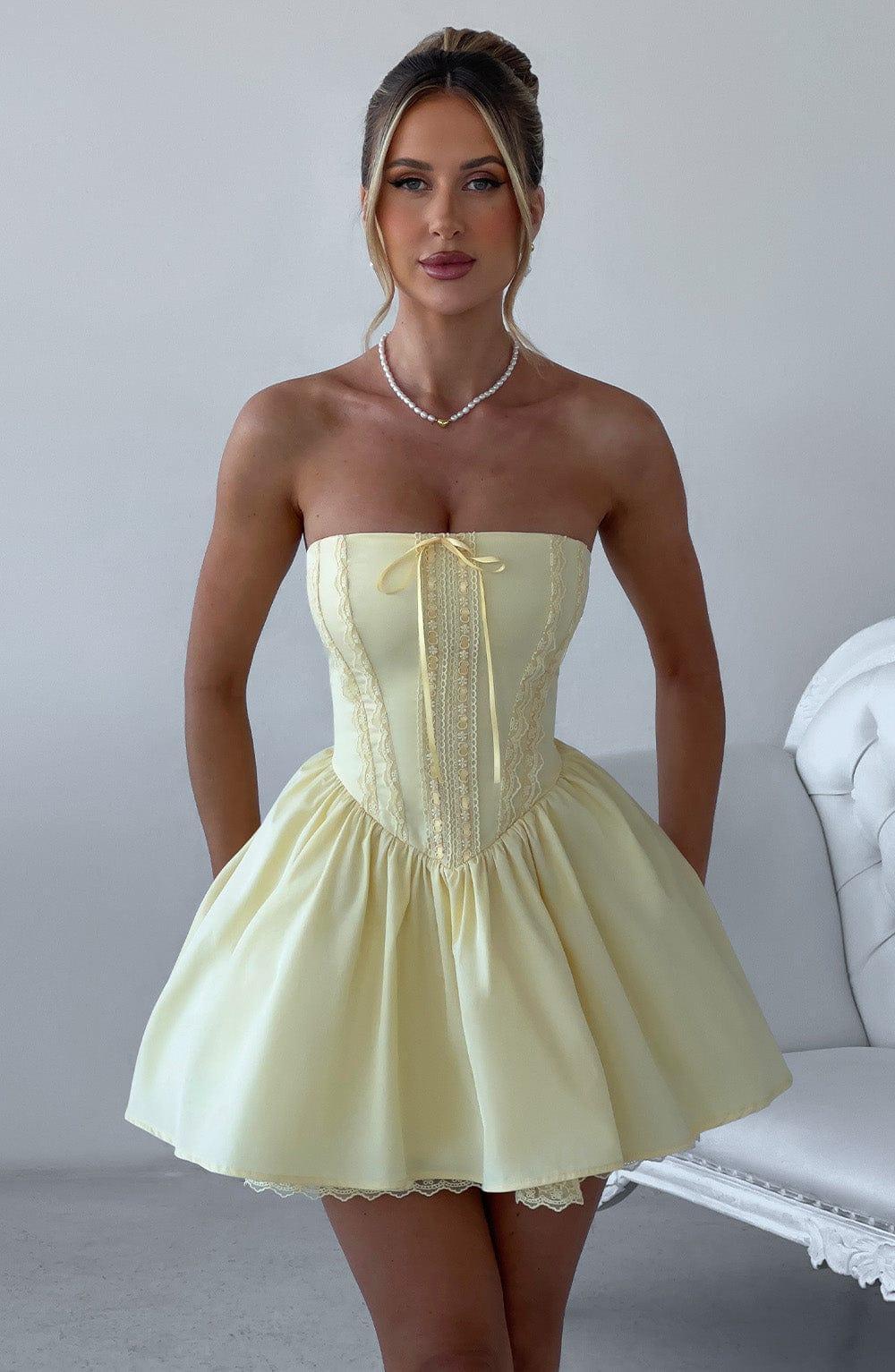 Evie Mini Dress - Lemon Product Image