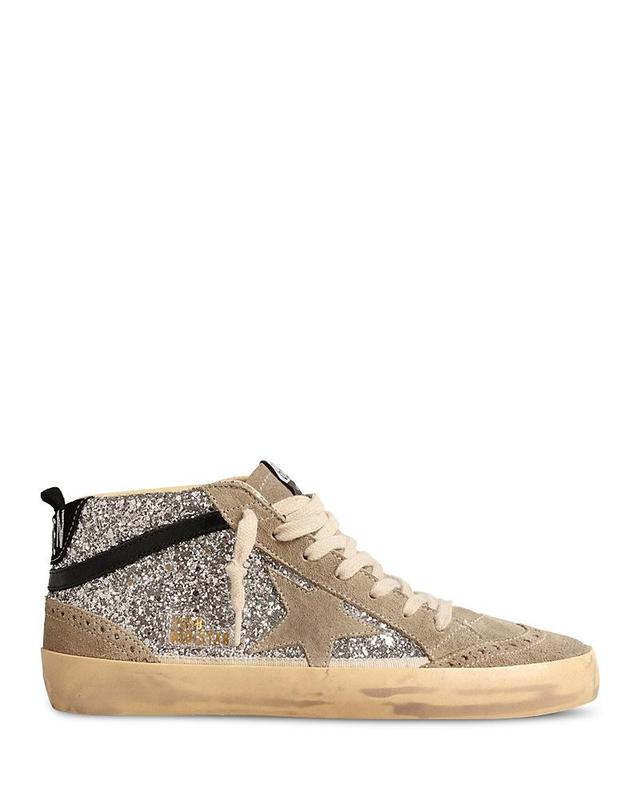 Golden Goose Womens Mid Star Glitter Mid Top Sneakers Product Image