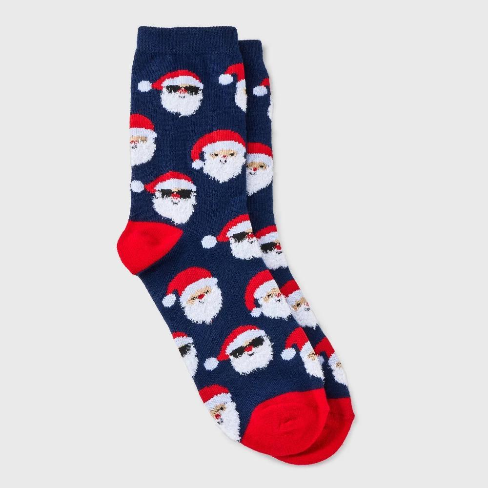 Womens Cool Santa Crew Socks - Wondershop Navy/Red 4-10 Product Image