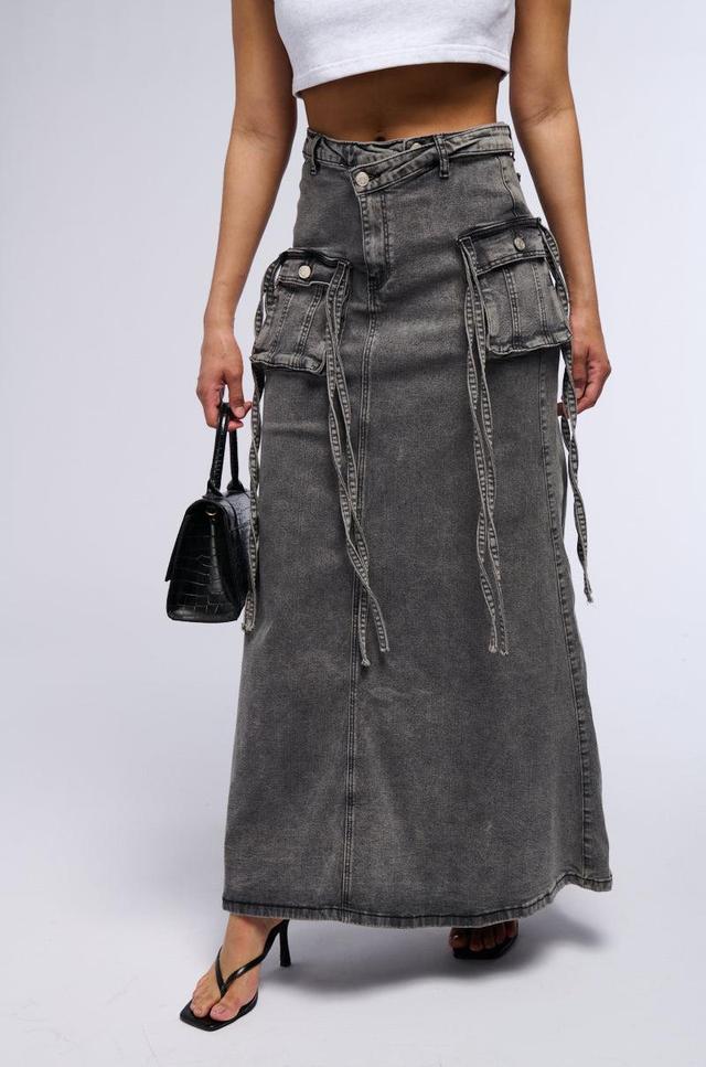 LOVE HATE THING DENIM MAXI SKIRT Product Image