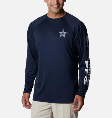 Mens Columbia Dallas Cowboys Terminal Tackle Omni-Shade Raglan Long Sleeve T-Shirt Blue Product Image