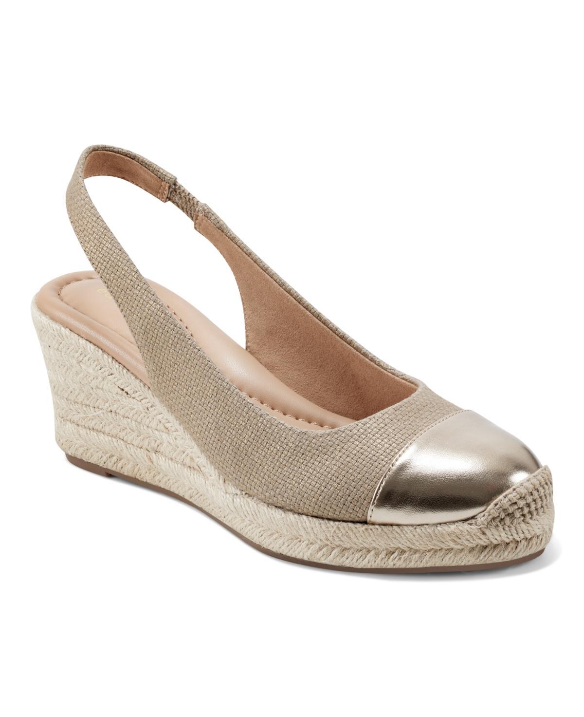 Easy Spirit Womens Margie Slingback Espadrille Wedges - White Leather Product Image