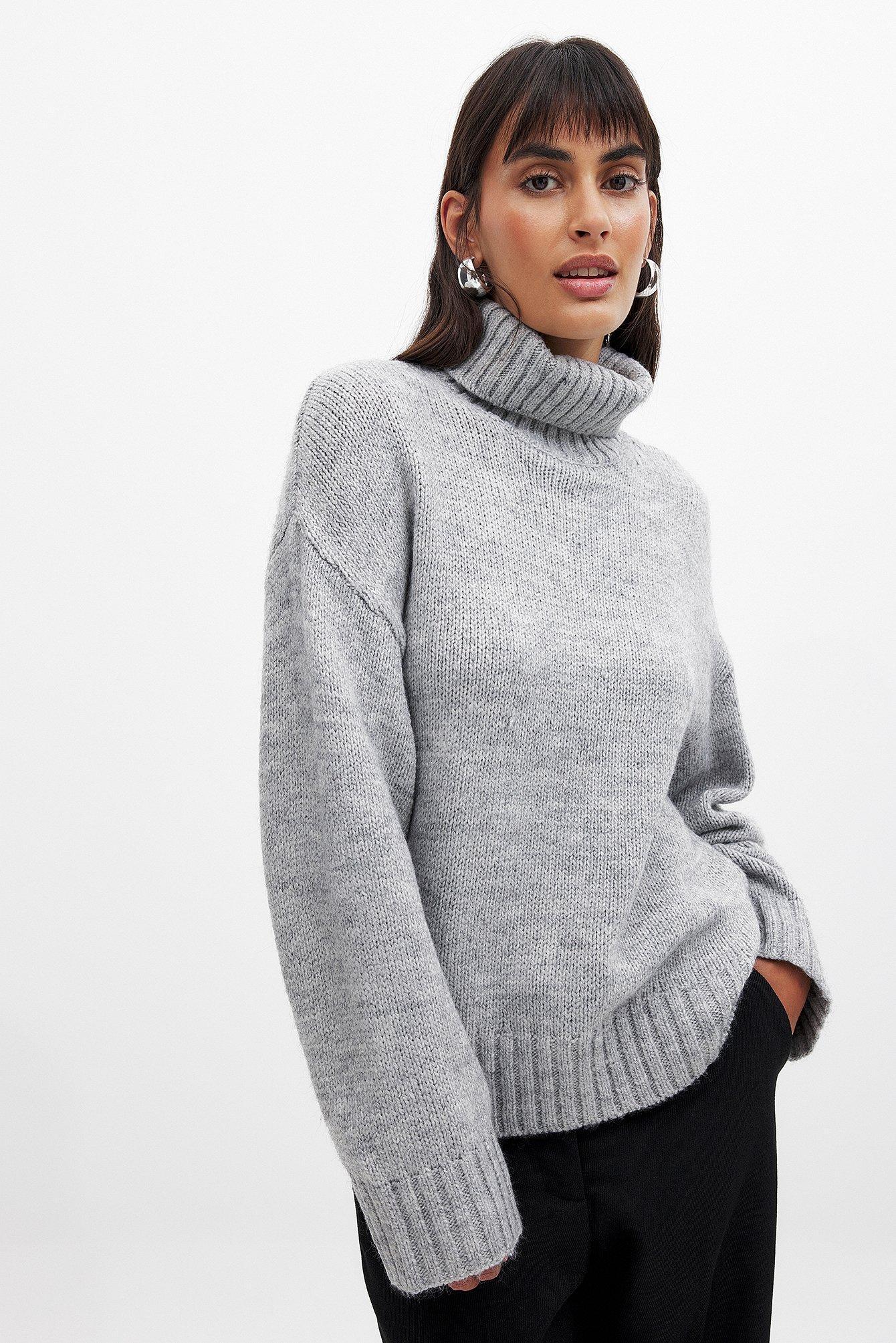 Turtle Neck Knitted Sweater Product Image