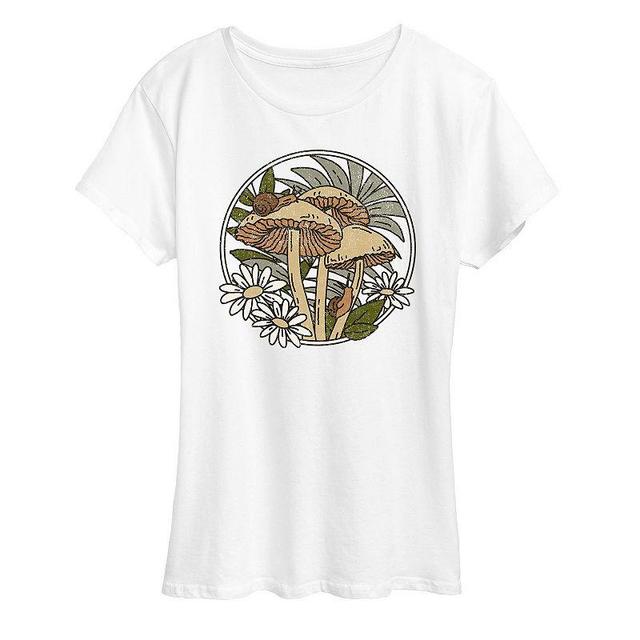 Womens Mushrooms And Snails Graphic Tee, Girls Product Image