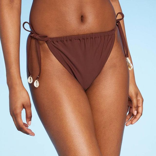 Womens Charm Side-Tie Adjustable Bikini Bottom - Wild Fable Brown M Product Image