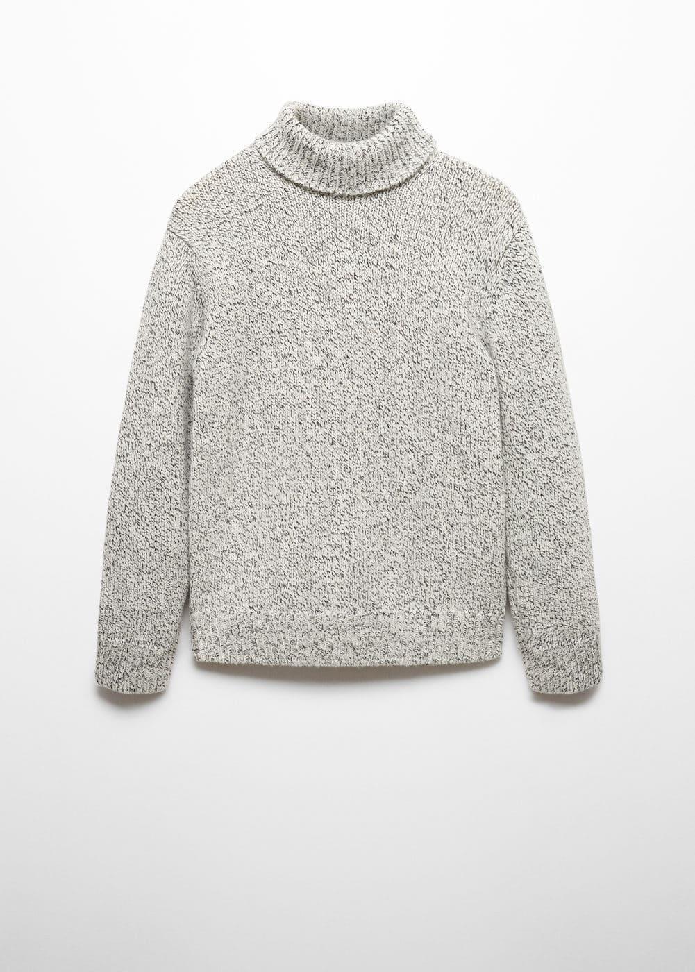 MANGO MAN - Wool turtleneck sweater light/pastel greyMen Product Image