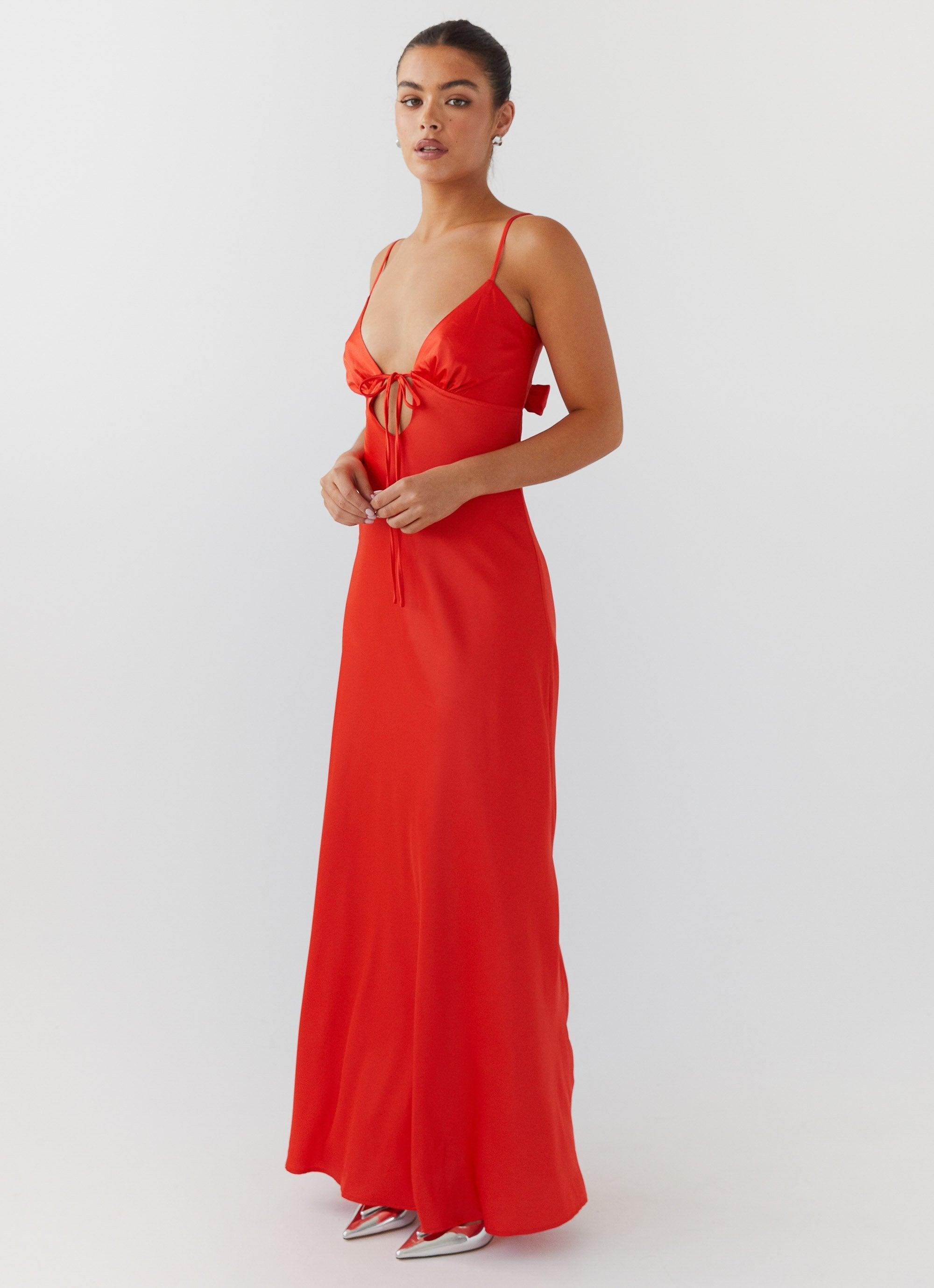 Flora Satin Maxi Dress - Citrus Product Image