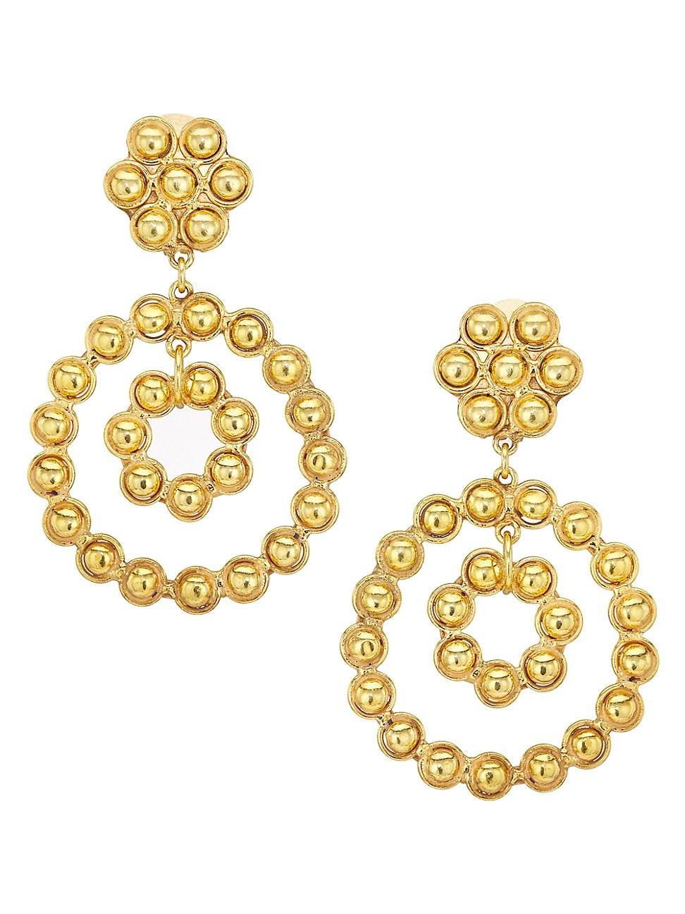 Womens 22K Gold-Plated Flower Drop Earrings Product Image