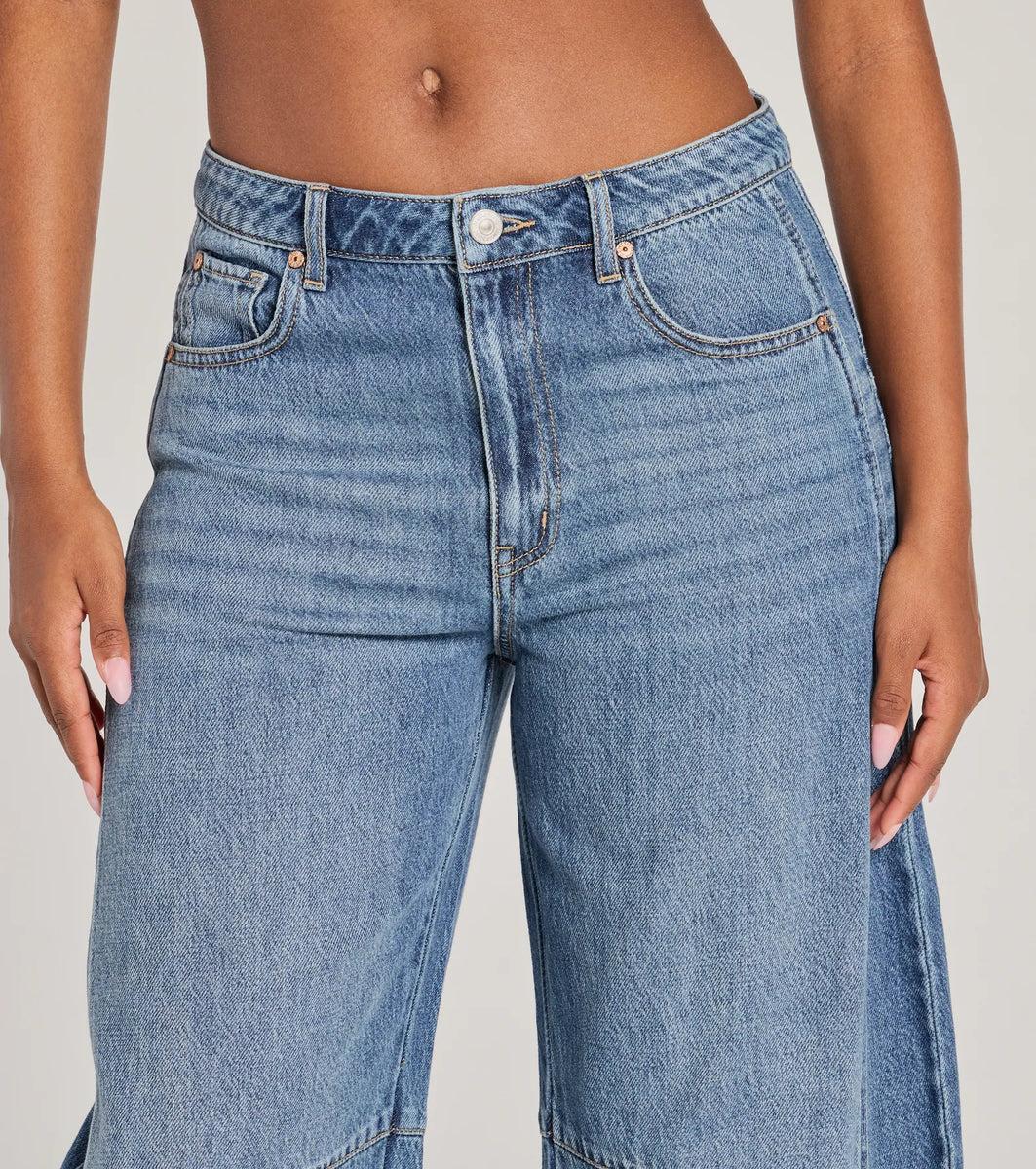 The Classic Mid-Rise Barrel Leg Denim Jeans Product Image